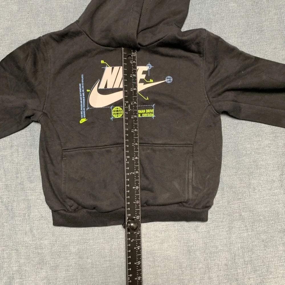 Nike Sportswear One Bowerman Drive Hoodie Kids 4T Black Fleece Lined Swoosh Logo